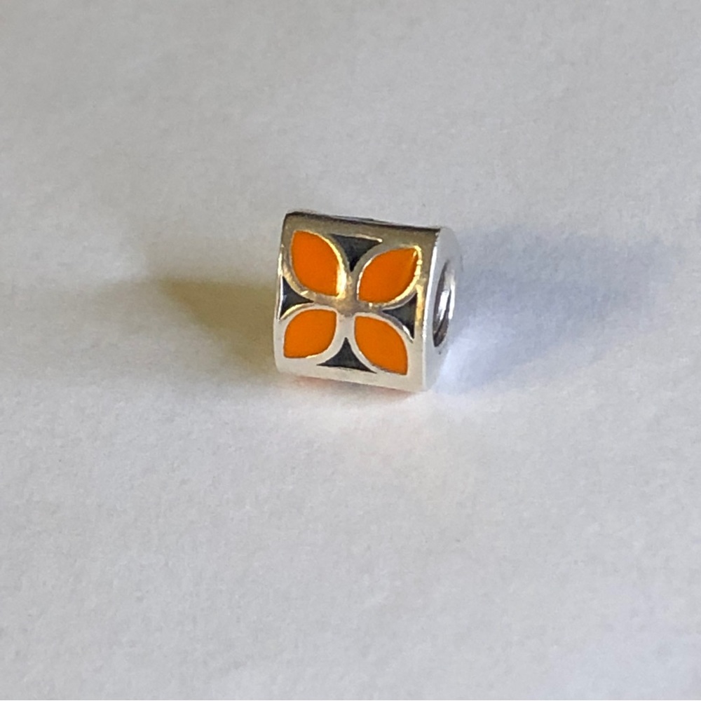 Retired Pandora Orange Petal Charm